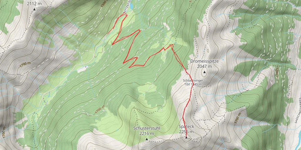 Map of the trail for Spateck