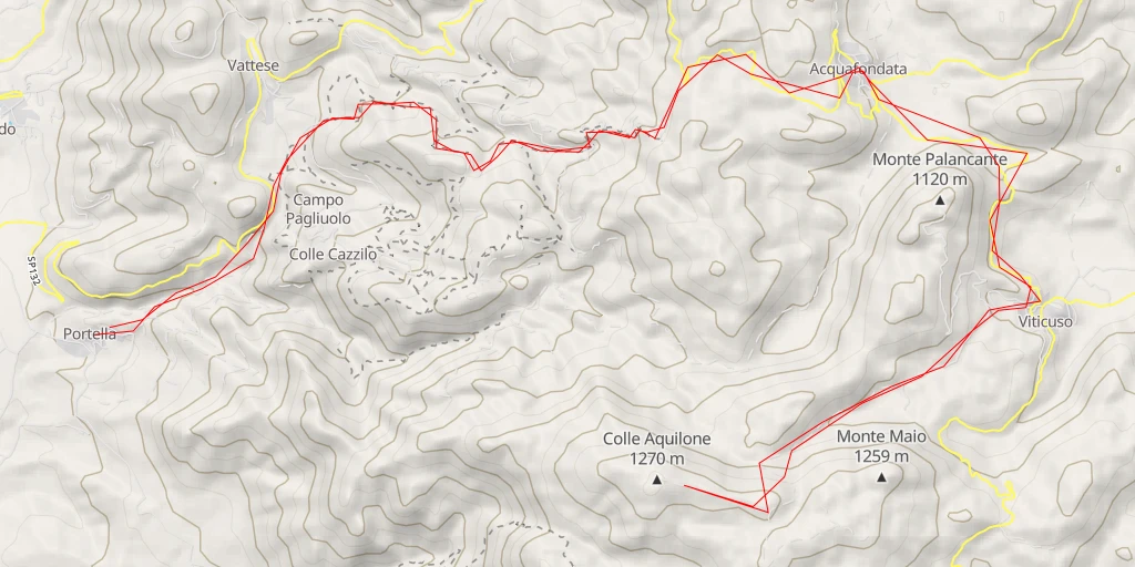 Carte de l'itinéraire :  Colle Aquilone