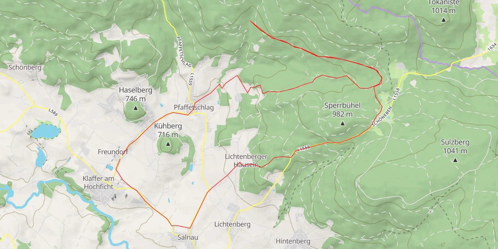 Map of the trail for Theinhörlfälle