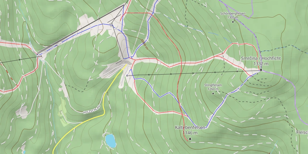 Map of the trail for Kaltebenfelsen