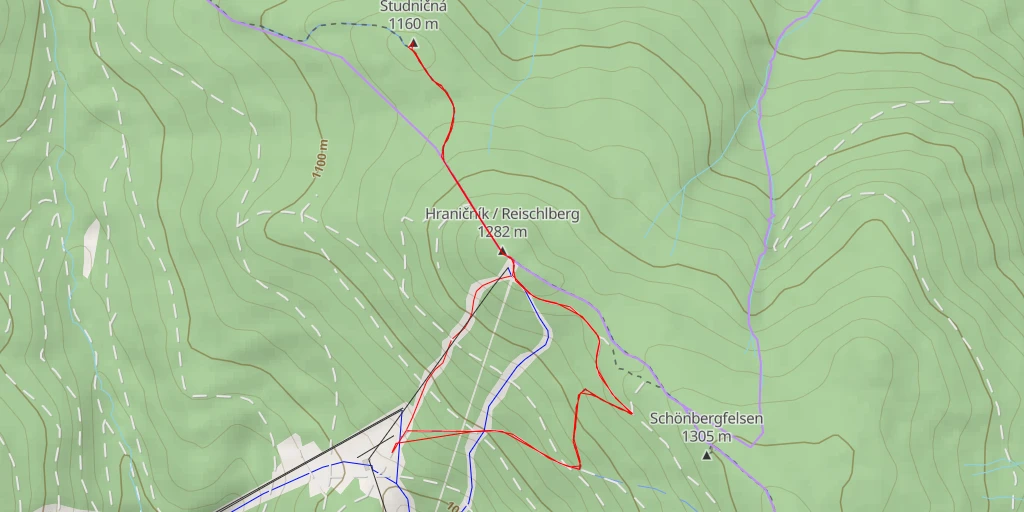 Map of the trail for Studničná