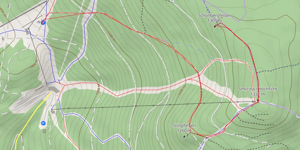 Map of the trail for Schönbergfelsen