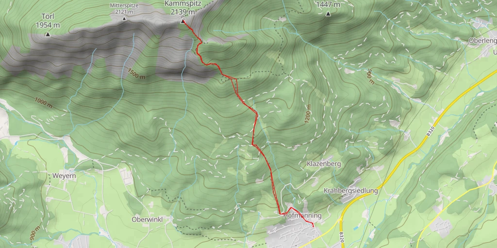 Map of the trail for Kammspitz