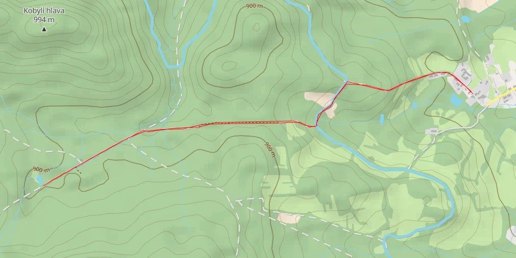 Map of the trail for Cesta geometrů