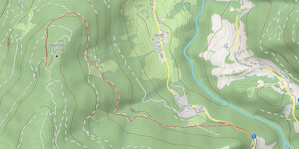 Map of the trail for Hörndl