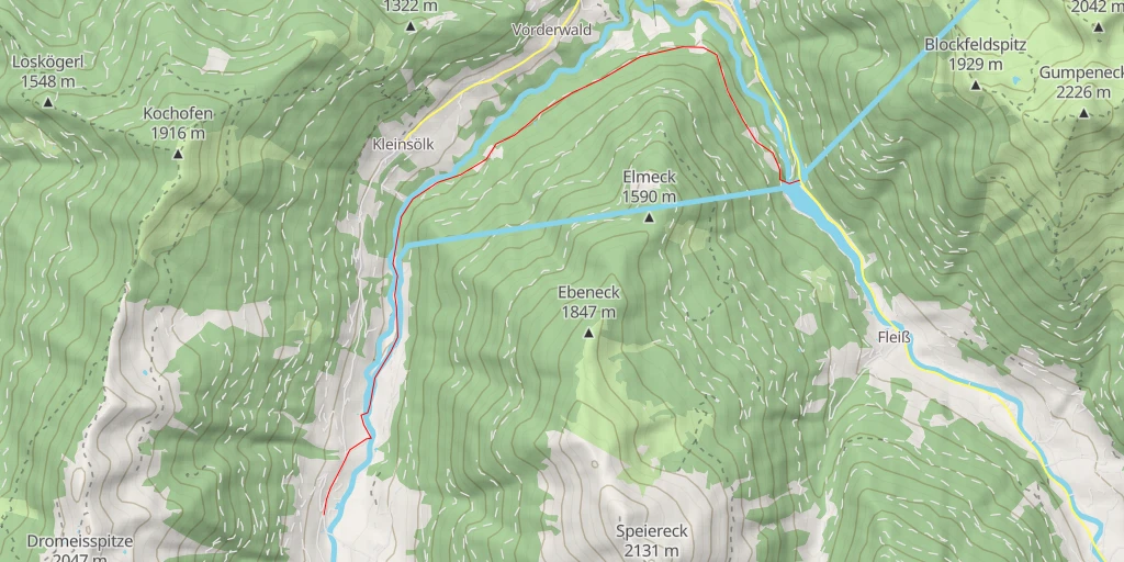 Map of the trail for Schattseitenweg I - Schattseitenweg I - Sölk