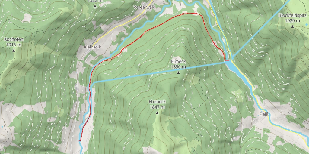 Map of the trail for Sölk