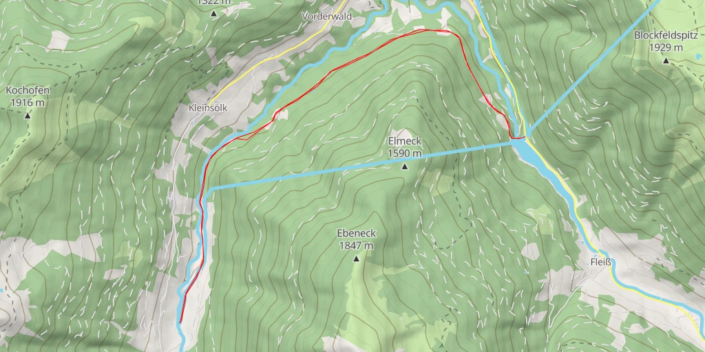 Carte de l'itinéraire :  Zörwegwiesenweg - Zörwegwiesenweg - Sölk