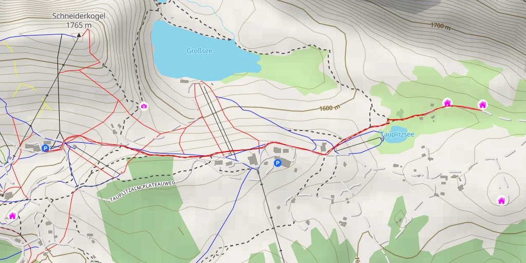 Map of the trail for Grazer Hütte