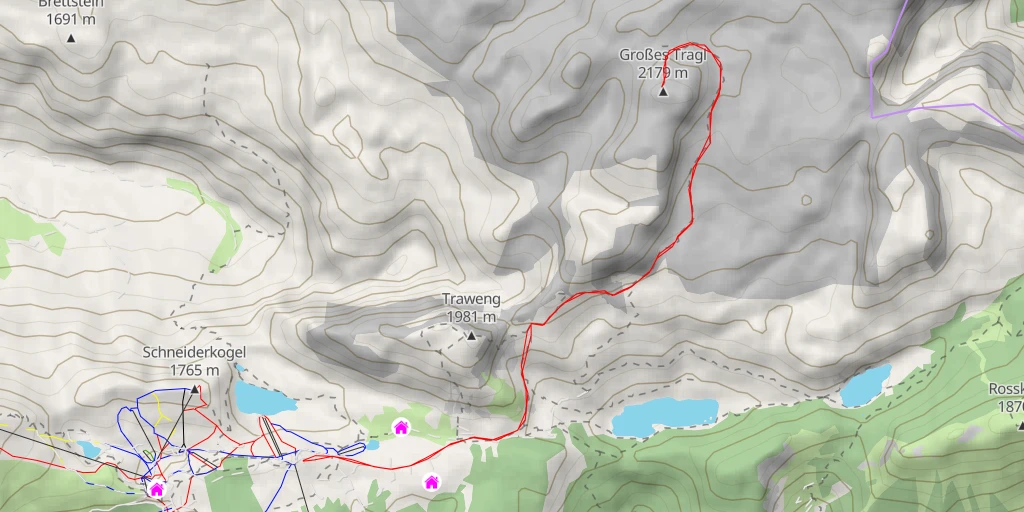 Map of the trail for Großes Tragl