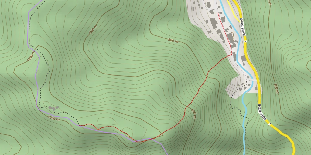 Map of the trail for AI - パノラマ台駅 - 甲府市