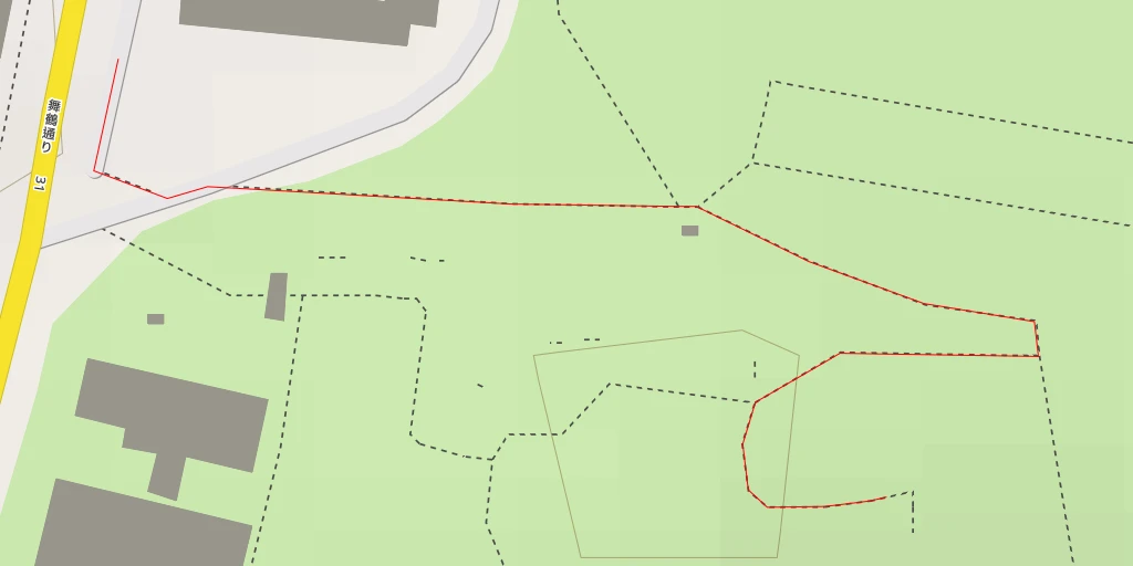 Map of the trail for AI - 明治天皇御登臨之阯 - 甲府市