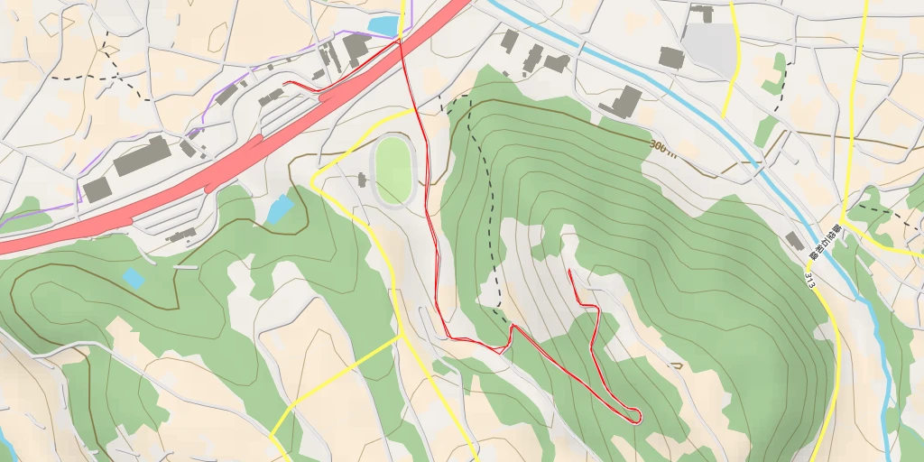 Map of the trail for AI - 坊ケ峯展望台