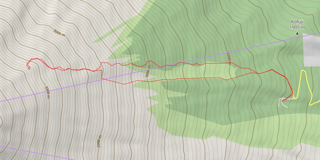 Map of the trail for AI - 本八合目富士山ホテル別館