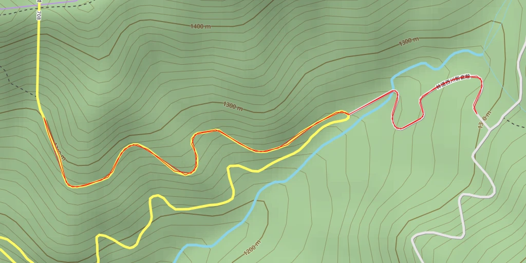 Map of the trail for AI - 御坂峠