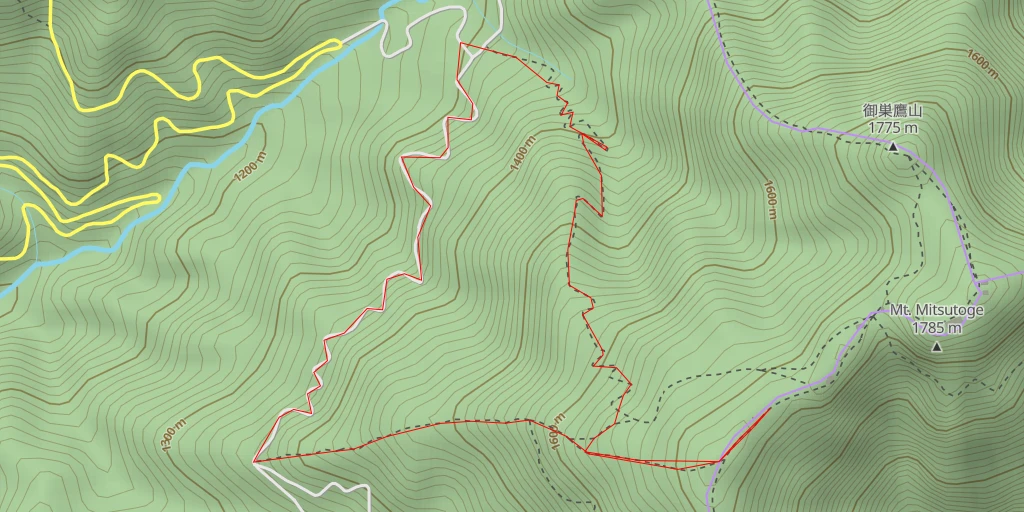 Map of the trail for AI - 三ツ峠山