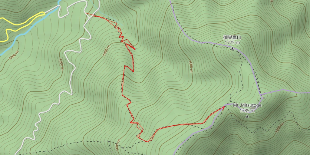 Map of the trail for AI - 三ツ峠山