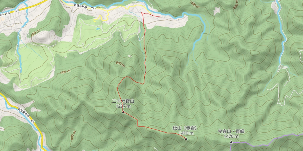 Map of the trail for AI - 松山（赤岩）