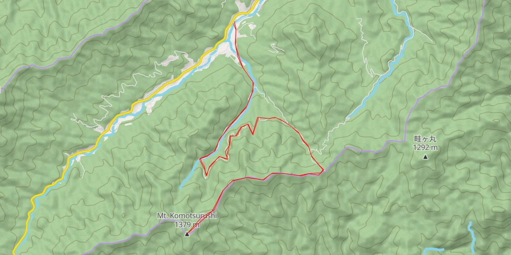 Map of the trail for AI - 菰釣山