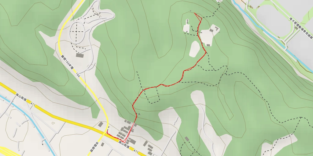 Map of the trail for AI - 滝集落から本丸への進入路 - 東京都