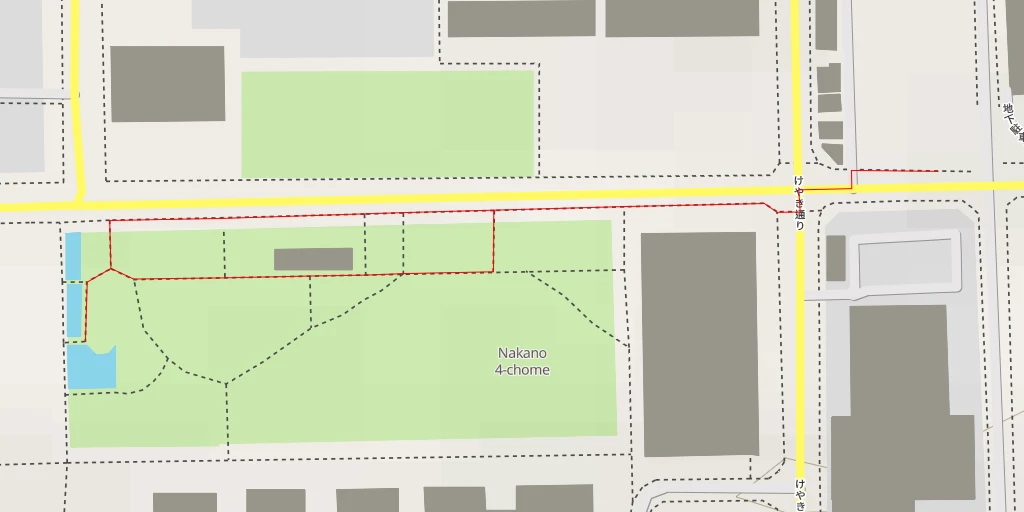 Map of the trail for パークアベニュー - 中野区