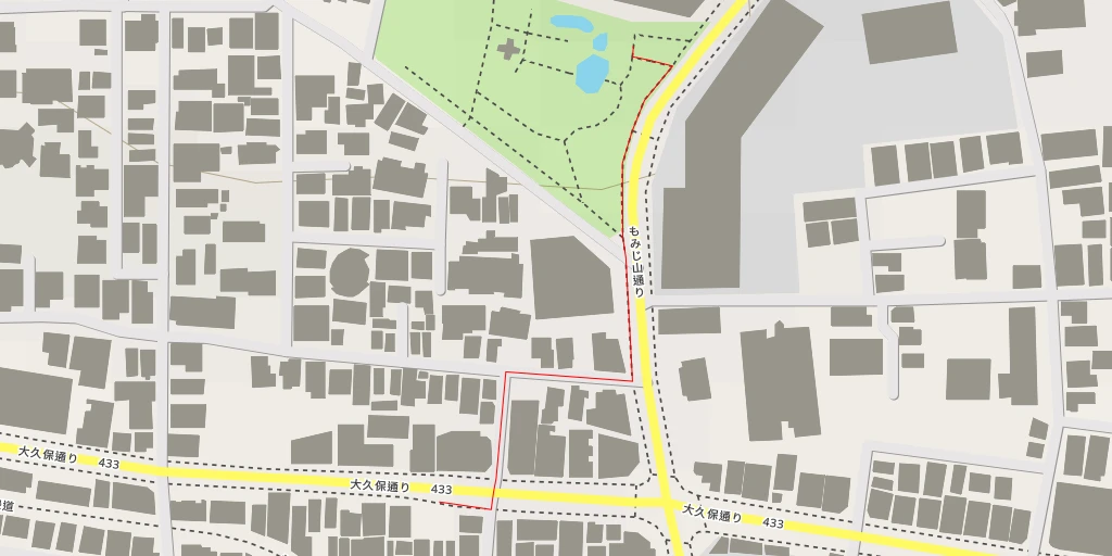 Map of the trail for もみじ山通り - もみじ山通り - 中野区