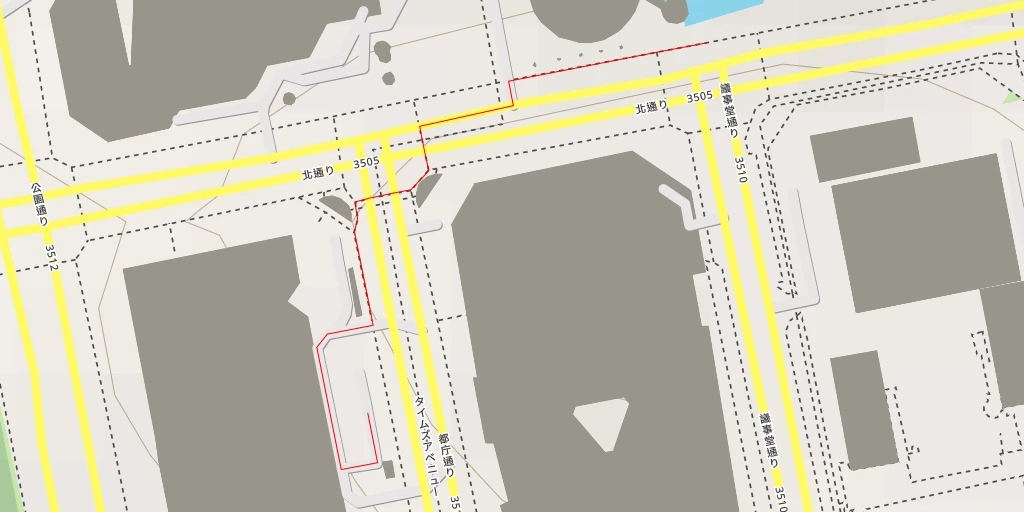 Map of the trail for Pleiades - 北通り - 新宿区