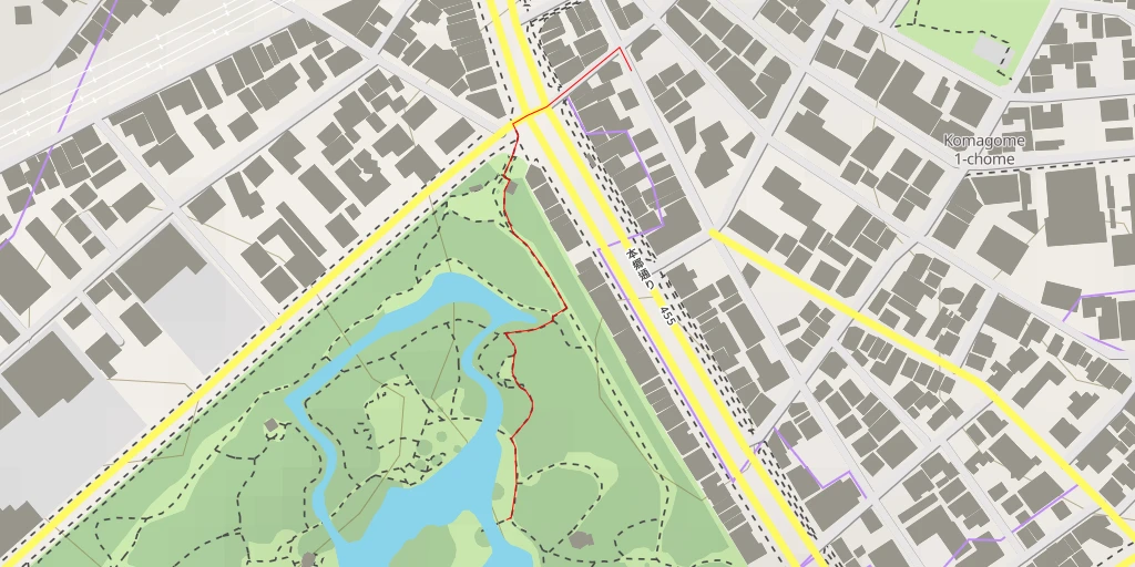 Map of the trail for 六義園 - Site of Ashibe Teahouse - 文京区