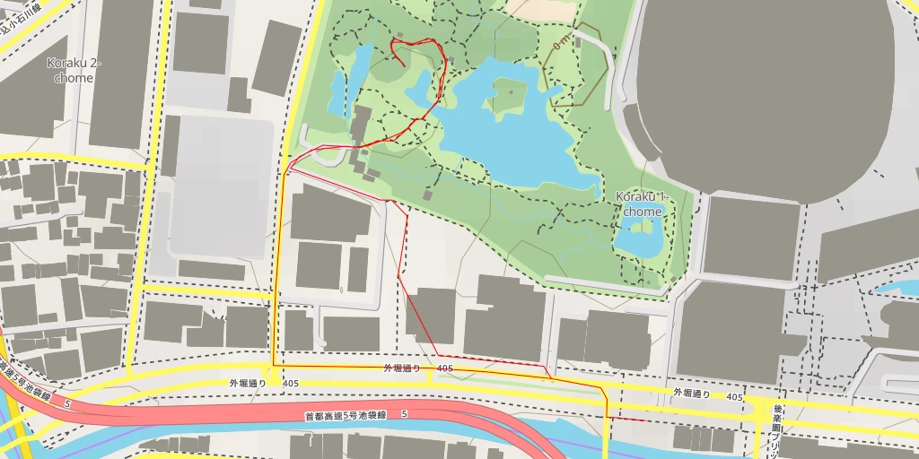 Map of the trail for AI - 得仁堂 - 東京都