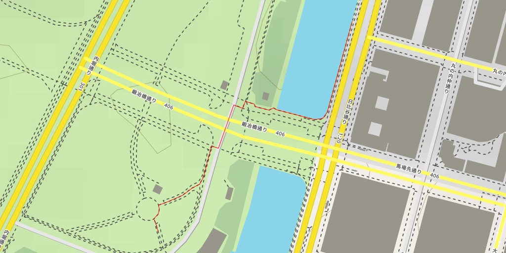 Map of the trail for 馬場先濠