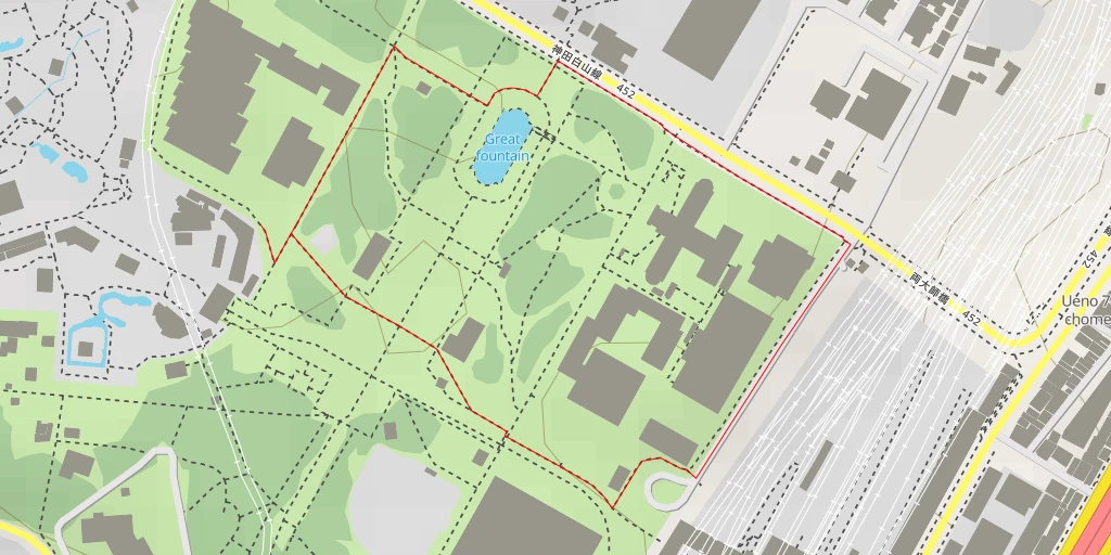 Carte de l'itinéraire :  恩賜上野動物園 - 台東区