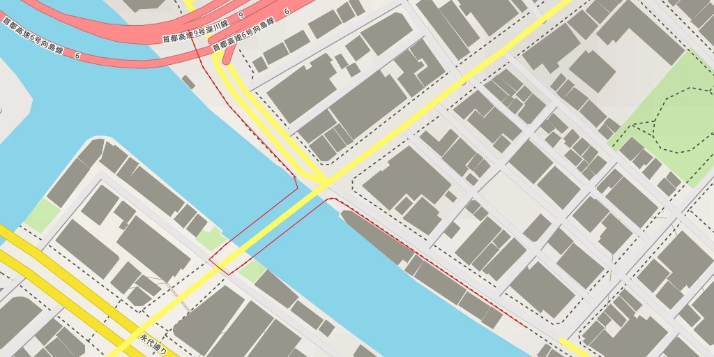 Map of the trail for 首都高速9号深川線 - 首都高速9号深川線 - 中央区