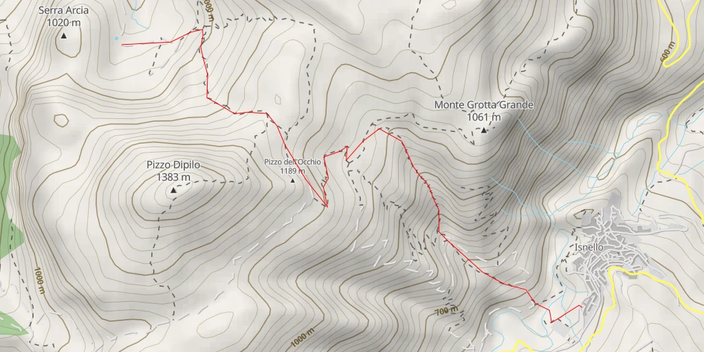 Carte de l'itinéraire :  Via San Nicolò