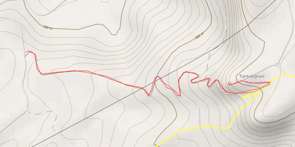 Map of the trail for AI - Belvedere Rosà dei Venti - Turrivalignani