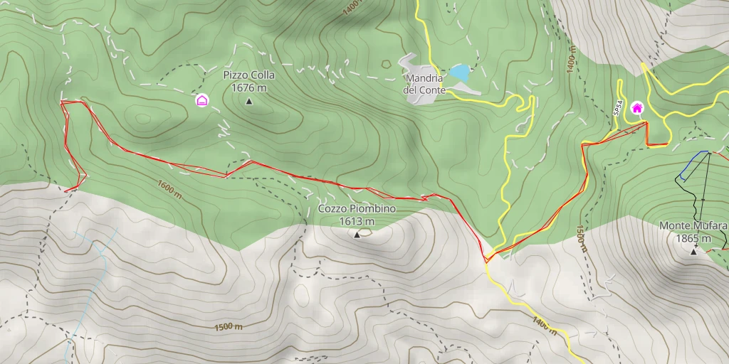 Map of the trail for Piano della Madonna - Polizzi Generosa