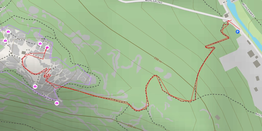 Map of the trail for Felsenburg