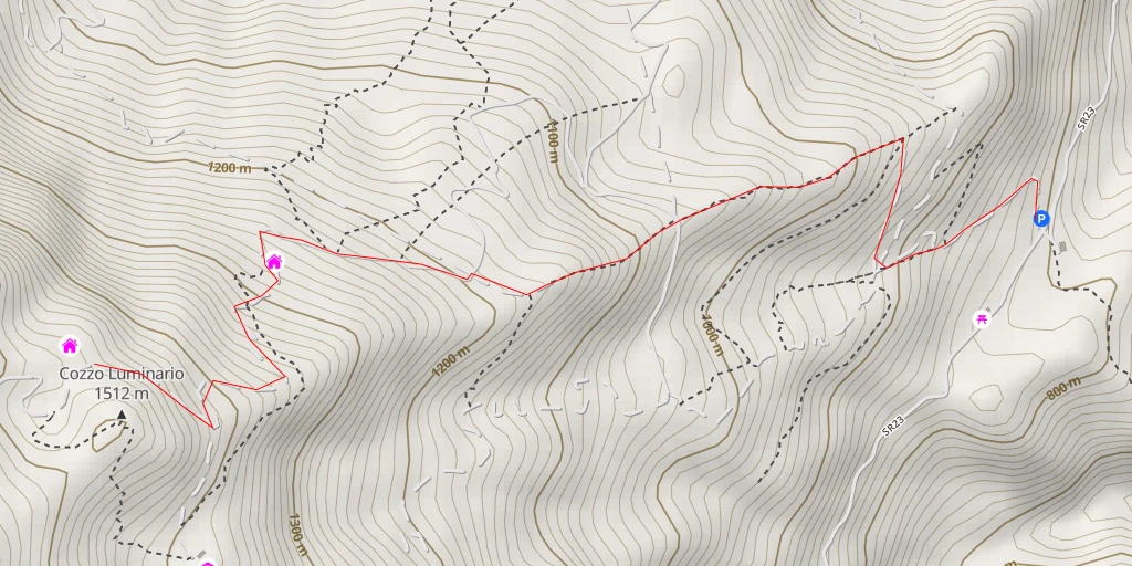 Carte de l'itinéraire :  Rifugio Morici