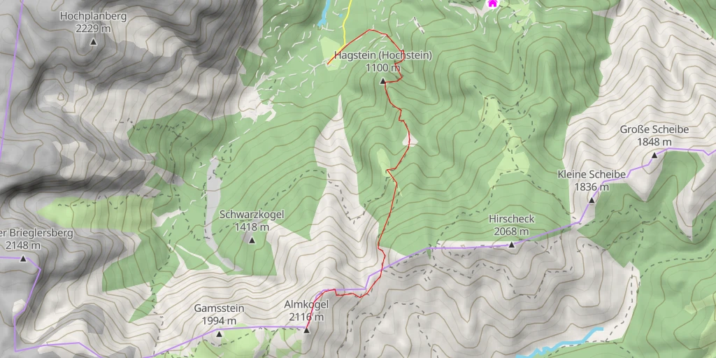 Map of the trail for Almkogel