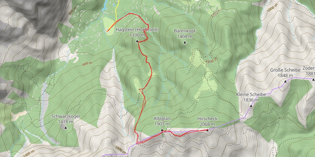 Map of the trail for Hirscheck