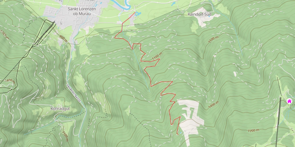 Map of the trail for Kaindorf - Sankt Georgen am Kreischberg