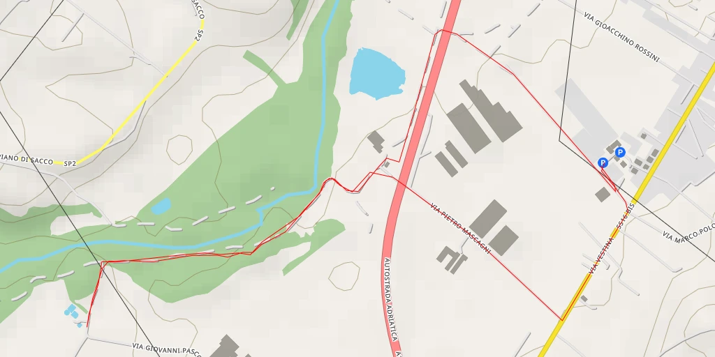 Map of the trail for Via Giovanni Pascoli