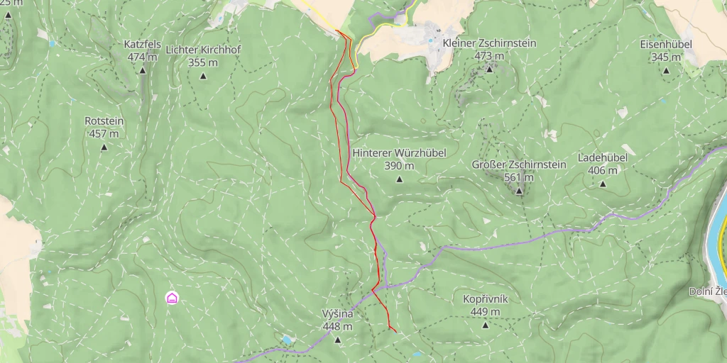 Map of the trail for Královomlýnská cesta