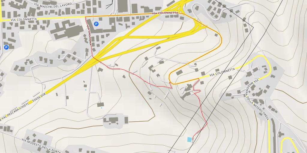 Map of the trail for Via Colonnetta - Via Colonnetta - Chieti