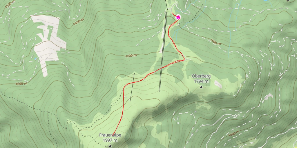 Map of the trail for Bernhard-Fest-Hütte