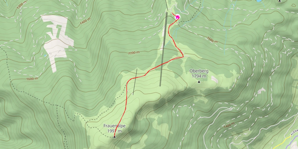 Map of the trail for Frauenalpe