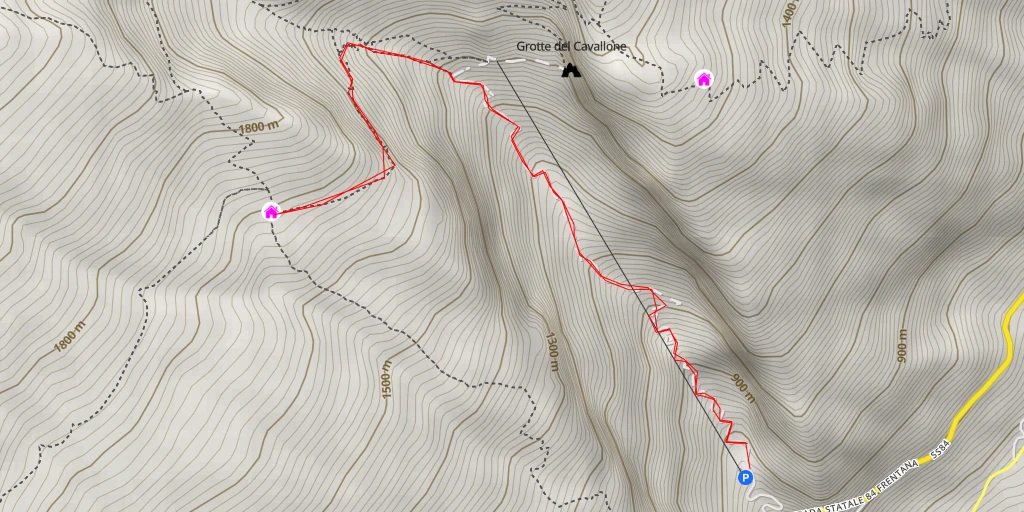 Map of the trail for Rifugio Taranta Peligna