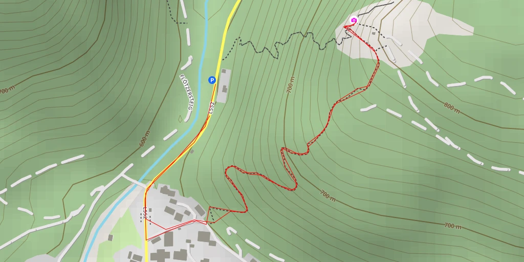 Map of the trail for Poppenberg Klettersteig - Hinterstoder