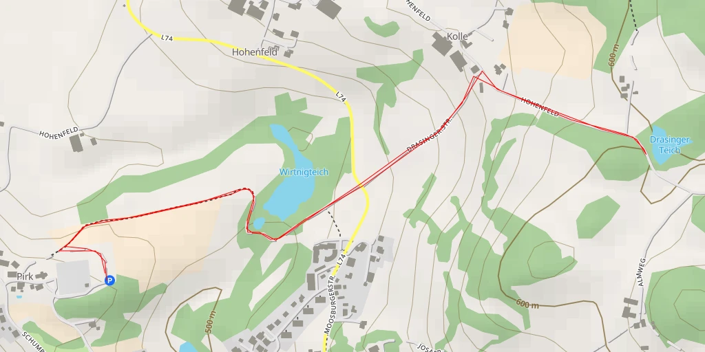 Map of the trail for Drasinger Teich