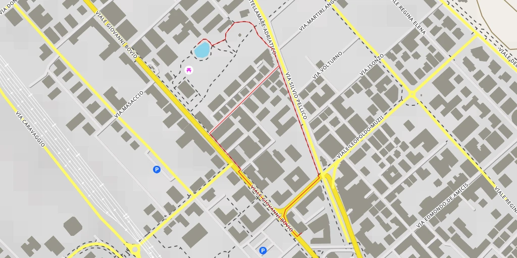 Map of the trail for Via del Milite Ignoto - Pescara