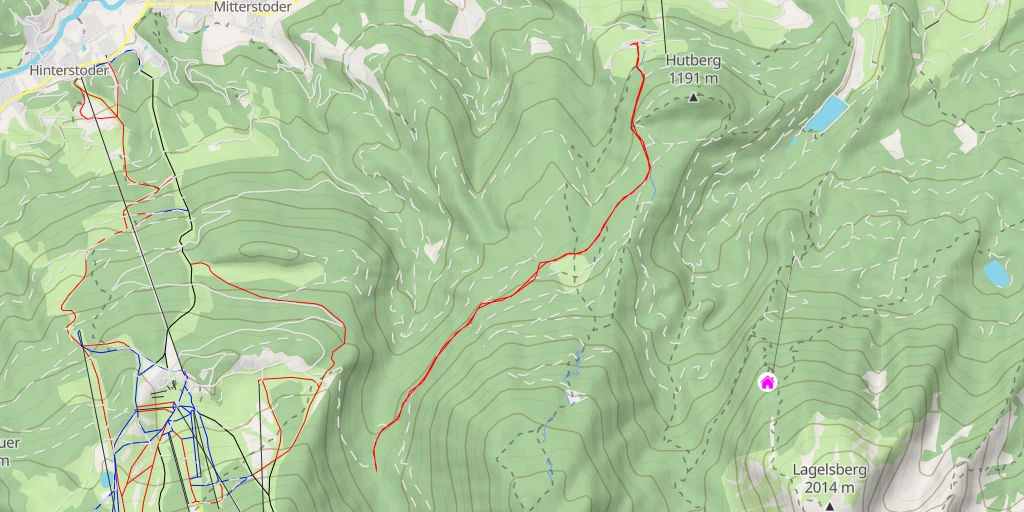 Map of the trail for Hutterer Böden